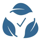 Symbol of Sustainability, three leaves circling a positive check mark
